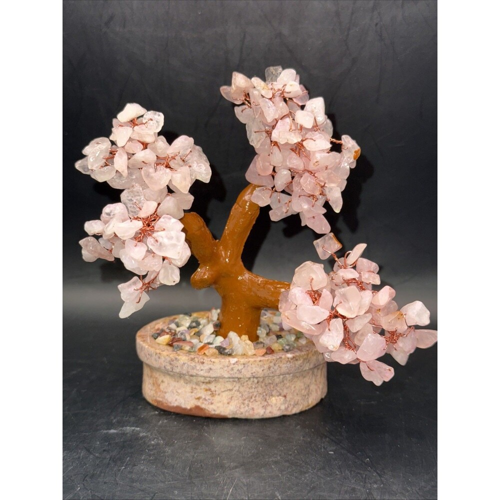 SMITHSONIAN TREE OF LIFE PINK QUARTZ FIGURINE